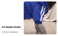 Four-Legged Dog Hoodie Button Closure 4-Leg Dog Hoodie Sporty Design Striped Pet Sweatshirt for Dogs, Cat Owners, Outdoor, Cold Weather, Home Lounging