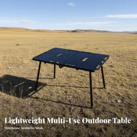 Foldable Collapsible Grill Table with Storage Lightweight Modular Cooking Station Quick Setup Camping Equipment Cooktop Compatible for Motorcycle Travelers, Outdoor Enthusiasts, Picnickers, Picnics, Barbecues, Beach
