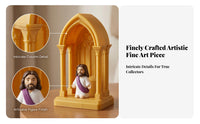 Architectural Miniature Stone-Like Finish Tabletop Figurine Display Molded Arched Backdrop Figurine