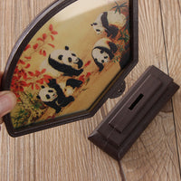 Antique Fan-Shaped Glass Screen Decoration, Chinese Style, Gift