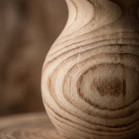 Wooden Flower Vase Handcrafted Wooden Centerpiece Vase Rustic-Simple Vessel for Home Stylists, Simplicity Lovers, Dining Table, Shelf, Entryway
