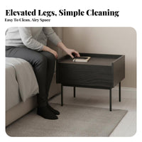 Minimalist Design Nightstand with Drawer Multi-Functional Single-Drawer Side Table Stable and Long-Lasting Bedroom Furniture Space-Saving for Apartment Dwellers, Interior Designers, Hotel Managers, Small Areas, Living Room, Hallway, Office