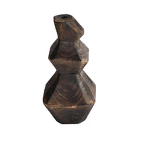 Wood Vase Geometric Wooden Vase Abstract Vessel for Shelf