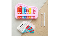 Xylophone with Mallets Educational Hand-Held Percussion Piano Well-Tuned Percussion Instrument for Young Children, Beginners, Home, Classroom