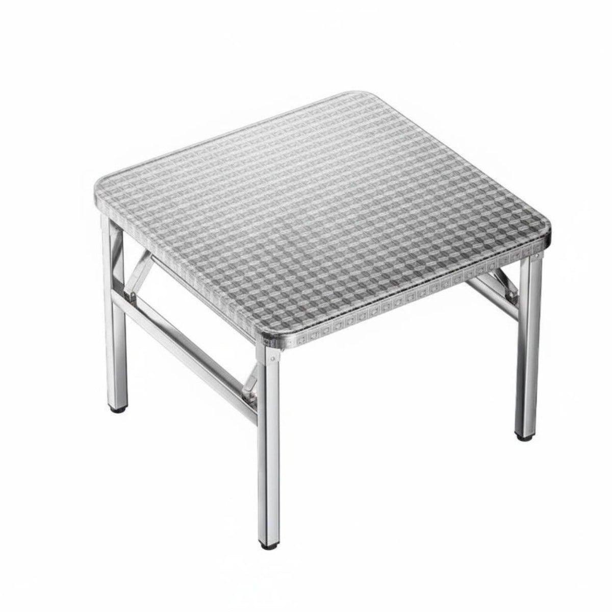 Foldable Design Square Folding Table Space-Saving Square Steel Dining Surface Installation-No-Assembly Portable Furniture Easy to Clean for Street Vendors, Restaurant Owners, Outdoor, Barbecue, Events, Camping