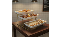 Gold Metal Frame 3-Tier Fruit Stand Space-Saving 3 Tier Serving Stand Easy to Assemble Tiered Dessert Display Rack