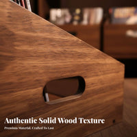 Vinyl Album Storage Box Large Capacity Wooden LP Album Box Vintage Design