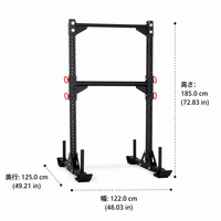 Yoke Squat Rack, Power Rack, Steel-Made, Matte Black, Home Training, Fitness Equipment
