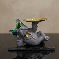French Canine Tray Statue Distinctive Decor Canine Butler Figurine Dog Butler Candy Dish Fun and Playful Dog Candy Dish