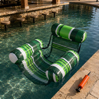 Textile Cover Water Hammock Chair Backrest Pool Hammock Buoyant Seat Armrest Bolsters Water Lounge Chair Three-Section Design