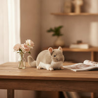 Chinchilla Stuffed Toy Soft Chinchilla Stuffed Animal Stuffed Toy with Tail Furry Cuddly for Children, Desk Decoration