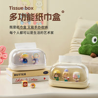 Multifunctional Tissue Box with Storage for Figures, Large, PET
