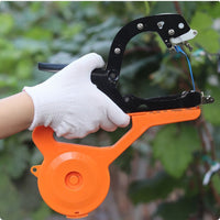 Orange Plastic Body Manual Vine Tie Tool Trigger Handle Handheld Tape Tie Tool Clamp Style Plant Tying Tape Machine Spool Housing for Orchard Work, Gardening