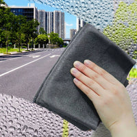 Fuzzless Microfibre Cloth, High Absorbency Microfibre Towel for Glass and Mirrors, Washable Dark Grey Cleaning Tool