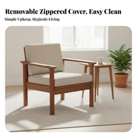 3-Seater Sofa Modern Design 3-Seater Wooden Frame Sofa wooden Look Living Room Seating for Small Space Dwellers, Families, Home, Office, Bedroom