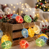 LED Easter Eggs Cracked Egg Lights Battery Powered Easter Egg Fairy Lights Indoor & Outdoor Use Crackle Pattern Light Strand for Kids, Home Decor, Bedroom, Garden
