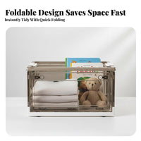 Foldable Storage Box Transparent View Clothes Storage Chest Dust-Proof