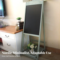 Vintage Aesthetic Wooden Ladder Blackboard Space-Saving Tiered Foldable Stand Multi-Purpose Folding Shelf adaptable Use for Apartment Dwellers, Plant lovers, creative workspace, Living Room, Retail shop, Bedroom