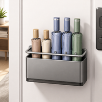 Luxury Gunmetal Grey Key Holder Wall Mount, Carbon Steel Storage Organizer for Entryway, Drill Key Rack