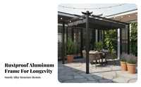 Freestanding Yard Awning Outdoor Structure Garden Gazebo Sun Shade Canopy Adjustable Retractable Shelter Water Resistant for Family Gatherings Parties Backyard Relaxation