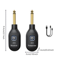Insertable Wireless Guitar Transmitter and Receiver Compact Electric Guitar Wireless System Rechargeable Long Range for Guitarists