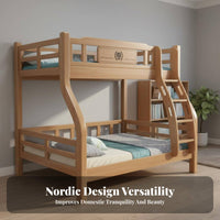Solid Wood Bunk Bed Guard Rails Kids Bunk Bed Bed Space Saving Bedroom Furniture for Children, Students, Dormitory, Shared Room, Playroom