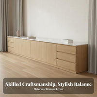 Contemporary Television Stand E1 Grade Board Contemporary Television Storage Cabinet Thickened Countertop Floor Standing Media Cabinet