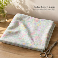 Double-Layer Gauze Pure Cotton Floral Fabric for DIY Apparel and Crafts