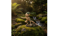 Elf Figurine with Frog Outdoor Elf Figurine Whimsical Frog Statue for Collectors