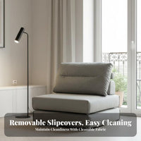 Removable and cleanable Cover sectional Block Sofa Bed Italian-Inspired design Living Room Furniture Corduroy Texture transformable Couch Easy Assembly for Apartment Dwellers, Guest Hosts, Homeowners, Small Spaces, Lounge Area