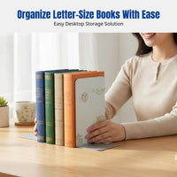 Metal Bookend, L-Shaped Desktop Organizer, Chinese Style, Creative Book Holder, Thick Steel, Multiple Colors