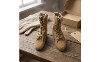 1:6 Soldier Boots Stitched Construction Soldier Figure Boots Tall Shafts
