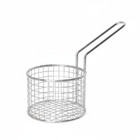 Stainless Steel Chip Basket Long Handle Wire Mesh Food Holder Kitchen Utensil for Home Cooks, Restaurant