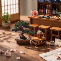 Japanese Izakaya Scene Lighted Miniature Izakaya Model Detailed DIY Wooden Miniature House for Bookshelf