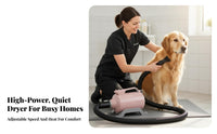 Low Noise Operation Dog Hair Dryer Quick Dry High Velocity Pet Dryer Variable Speed Control High Velocity Pet Blower Adjustable Heat Settings for Professional Groomers