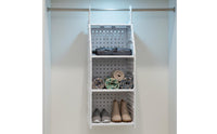 Foldable Hanging Shelf Space Saving Hanging Closet Organizer Easy Access Multi-Layer Wardrobe Rack for Bedroom, Dorm Room