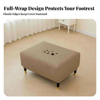 Waterproof Stretch Ottoman Cover Oil-Proof Ottoman Cover Stain-Resistant Slipcover High Elasticity for Pet Owners, Homeowners, Parents, Living Room, Bedroom
