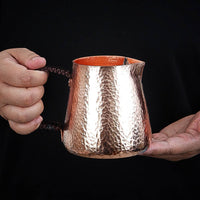 Large Capacity Copper Tea Pitcher Thickened Tea Fairness Cup Handmade Hammered Copper Pitcher Retro Design