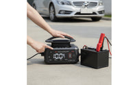 Battery Charger with Clamps 6V 12V 24V Smart Battery Charger Crocodile Clips with Insulation Cover Digital for Car Owners