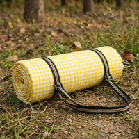 Picnic Blanket and Camping Mat with Soft Filling, Waterproof Mat for Groups, Oxford Cloth Beach Blanket with Integrated Handle Bag, Beach Mat