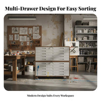 Flat document Cabinet utilitarian Design Multi-Drawer Unit robust Construction Office Furniture for Architects, Designers, Study Room, Bedroom, Under Desk