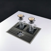 Hand-Pour Rinse Station Ribbed Coffee Rinse Station Low-Profile Drain Tray with Built-in Drain for Baristas