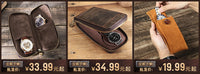 Contacts Family Vintage Leather Watch Storage Box with Zipper