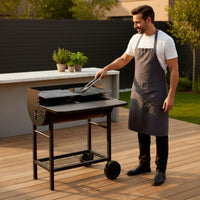 Large Capacity Charcoal Grill with Wheels Heavy Duty Outdoor Charcoal Grill Portable Barbecue Cooker with Wheels Weather-Resistant for Campers