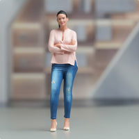 Ponytail Girl Figurine Highly Detailed Painted Female Figure for Sand Tables