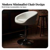 360-Degree Swivel Adjustable Pedestal Barstool Padded Seat Adjustable Crescent Back Stool Comfortable Backrest Bar Chair Modern Design for Salon Professionals, Business Owners, Reception Area, Cafe, Commercial Counter, Kitchen Island