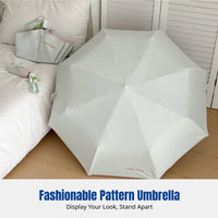Compact Sun & Rain Umbrella, Women Student, High Aesthetic, UPF 50+ INS Style, Foldable, Stainless Steel, Fiberglass Ribs
