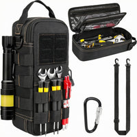 Reinforced Stitching Tool Bag Wear-Resistant Polyester Tool Bag Detachable Shoulder Strap Equipment Carrier Hook-and-Loop Panel