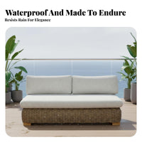 4 Pieces 4-Piece Wicker Chat Set Waterproof Outdoor Furniture Weather-Resistant Patio Seating Group for Homeowners, Families, Backyard, Balcony, Porch