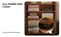 Multi-Layer Storage 5-Tier Mobile Bookcase Space-Saving Mobile Shelving Mobile Shelving Unit Large Capacity Bookshelf Sturdy and Stable for Students, Home Awayice Users, Teachers, Study Room, Dorm, Bedroom, Classroom